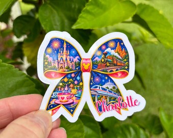 Magic Kingdom Inspired Icons Bow Sticker, Disney Castle, Disney Theme Park