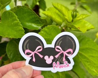 Personalized Mickey Ear Inspired Sticker, Disney Name Decal, Disney Monogram