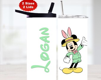 Personalized Mickey Mouse Easter Water Bottle, Kids Tumbler, Easter Basket Filler