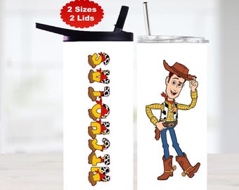 Botella de agua personalizada para niños: Woody de Toy Story, vaso escolar