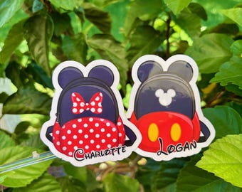 Personalized Mouse Themed Backpack Name Sticker, Disney Name