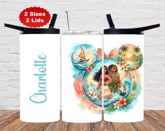Personalized Polynesian Princess Tumbler, Moana Inspired, How Far I'll Go