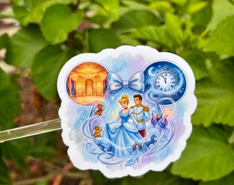 Disney Princess Inspired Cinderella Sticker, Disney Decal, Princess