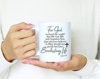 For God So Loved the World Coffee Mug, John 3:16 Coffee Cup