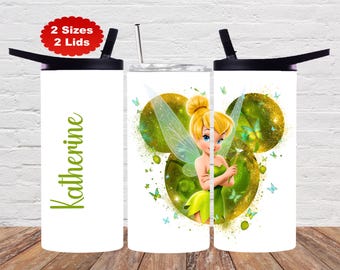 Personalized Tinkerbell Inspired Tumbler,  Custom Fairy Mug, Disney Castle Fairy