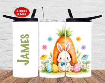 Personalized Easter Bunny Tumbler, Kids Basket Filler, Bunny Cup