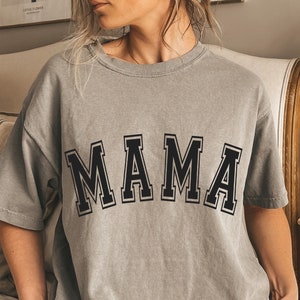 Mama Shirt, Comfort Colors Oversized Mama T-shirt, Retro Boho Mama Shirt, Gift for Mom, Baby Shower Gift, Mom Shirt image 1