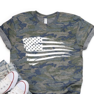 American Flag Shirt, Camouflage Shirt, USA Flag Shirt, Distress Shirt, Flag Shirt, Patriotic shirt, 4th of July Shirt