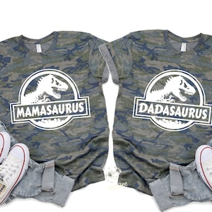 Dinosaur Shirts, Family Matching Dinosaur Birthday Shirts, Mamasaurus Shirt, Dadasaurus Shirt, Camouflage Shirt for Men , For Women
