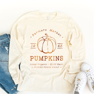 Long Sleeve Fall Shirt for Woman, Retro Thanksgiving outfit, Cute Womens Fall Shirt, Long Sleeve Fall Outfit for Woman, Vintage Fall Shirt