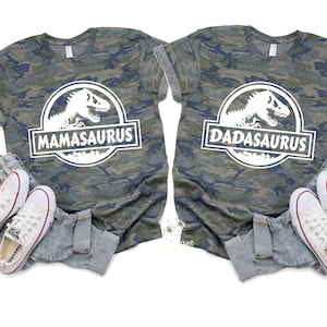 Dinosaur Shirts, Family Matching Birthday Shirts, Mamasaurus, Dadasaurus Shirt, Brother, Sister Camouflage Shirts, Toddler Tee