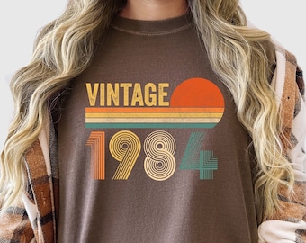 Vintage 1984 Shirt, 40th Birthday Shirt, Comfort Colors Shirt, Vintage Birthday Shirt, Oversized Birthday Shirt, Boho Unisex Birthday Shirt