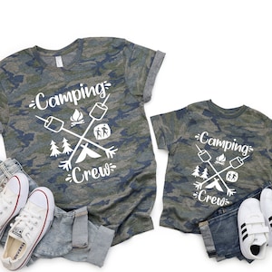 Camping shirt, Camping Crew Shirt, Matching Family Camping Shirts, Adventure Outdoors Camouflage Shirt, Gift for Campers, Camping Gift