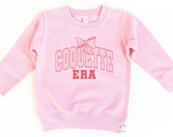 Coquette Era Sweatshirt, Pink Bow Shirt For Girls and Women, Trendy Retro Neutral Outfit, Toddler Girls Tops, Preppy Aesthetic T-shirts