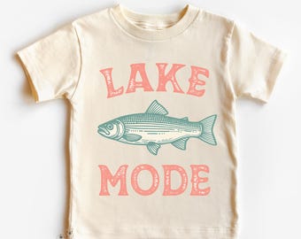 Lake Mode Toddler Shirt - Fishing Tee - Matching Family Vacation Shirts - Trout Fish Tee - Lake Crew Shirts