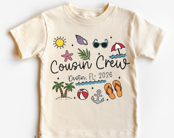 Custom Beach Cousins Shirt, Matching Cousin Crew Summer Vacation Shirt, Toddler, Baby T-shirt, Family Reunion