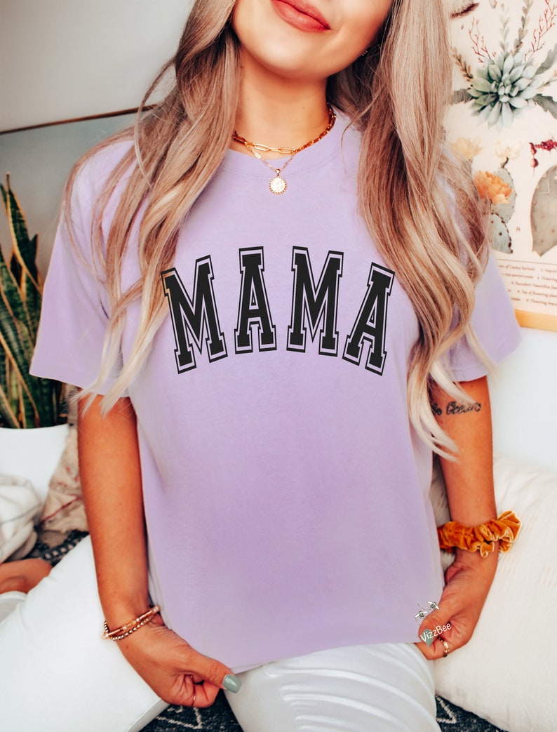 Mama Shirt, Comfort Colors Oversized Mama T-shirt, Retro Boho Mama Shirt, Gift for Mom, Baby Shower Gift, Mom Shirt image 5