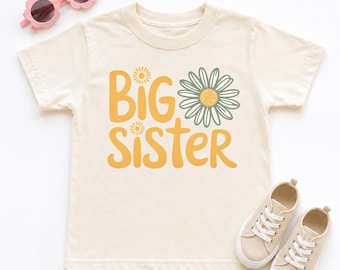 Big Sister Shirt Toddler Girl | Big Sister Announcement Shirt | Pregnancy Reveal Outfit | Floral Big Sister Tee | Sister Gift for Girls