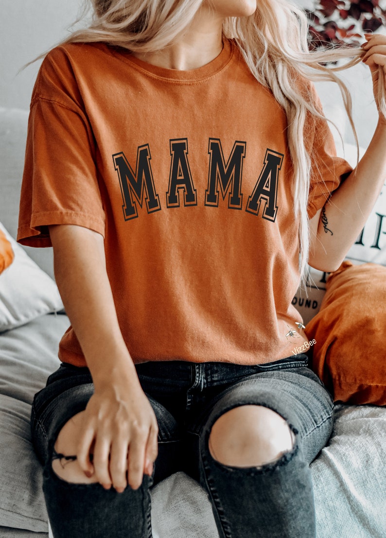 Mama Shirt, Comfort Colors Oversized Mama T-shirt, Retro Boho Mama Shirt, Gift for Mom, Baby Shower Gift, Mom Shirt image 2