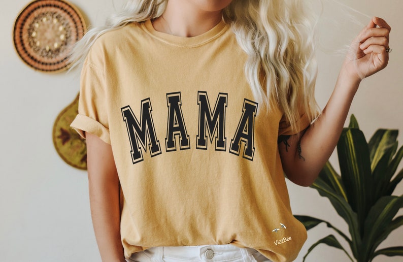 Mama Shirt, Comfort Colors Oversized Mama T-shirt, Retro Boho Mama Shirt, Gift for Mom, Baby Shower Gift, Mom Shirt image 6