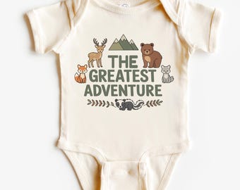 Retro, Boho Baby Boy Bodysuit, The Greatest Adventure, Pregnancy Reveal, Birth Announcement Bodysuit