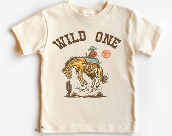 Wild One First Birthday Boy Shirt, Western Country Toddler T-Shirt, Wild West, Rodeo, Cowboy Baby Outfit, 1 Year Old Boy Shirt