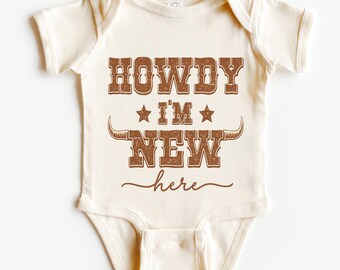 Howdy Cowboy Baby Boy Shirt, Baby Shower Gift, Western Country Toddler T-Shirt, New Baby Boy Outfit,