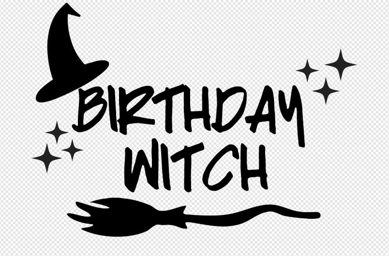 Birthday Witch PNG for Shirt designing File suitable for | Etsy