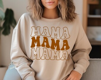 Mama Sweatshirt, Retro Boho Mama Sweatshirt, Gift for Mom, Baby Shower Gift, Trendy Mom Outfit