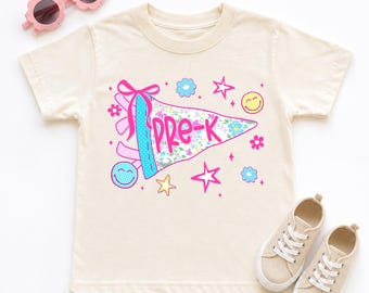Pre-K Preppy Toddler Girl Shirt | Back to School Shirt | Preschool First Day Tee | School Pendant Kids Graphic T-Shirt