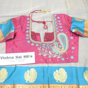 Kanchi Pure Silk Saree: With Handmade Aari Blouse
