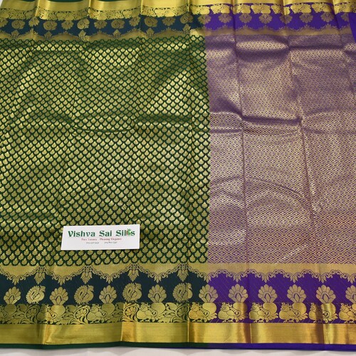 Vegan Silk | Bridal | Bottle shops Green with Violet Blue