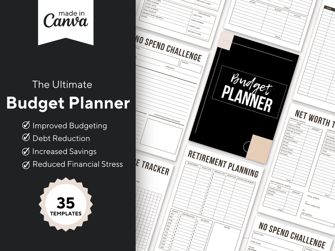 Budget Planner | Canva Template | Financial Planner - Etsy