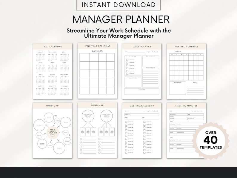 Manager Planner Manager Planner | Executive Organizer Planner | Professional Agenda ...