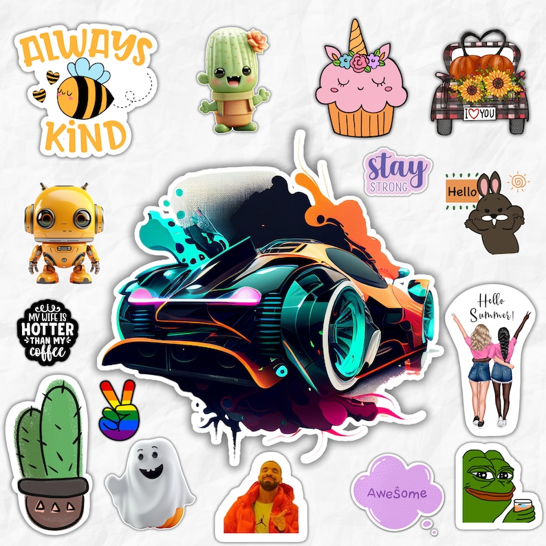 10.000 Sticker Designs Bundle | Digital Sticker Pack | Stickers Bundle ...