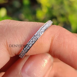0.35 TC Round Cut Lab Diamond Wedding Band, Lab Diamond Half Eternity Stackable Band, Matching Band for Engagement Ring, Gift Ring for Her