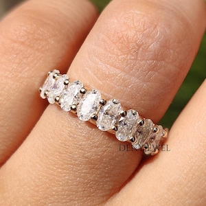 0.25カラットのオーバルカットラボグロウンダイヤモンドの結婚指輪、14Kソリッドゴールドバンド、アニバーサリーリング、EF/VSラボグロウンダイヤモンド、オーバルスタッカブルバンド