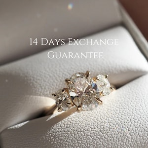 IGI Certified Oval Diamond Engagement Ring for Women, Lab Grown Diamond Wedding Ring, Oval Three Stone Ring, Anniversary Gift Ring