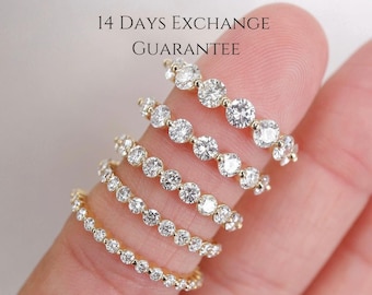 Round Lab Grown Diamond Eternity Band, Diamond Wedding Band, Matching Band for Engagement Ring, Stackable Band, Anniversary Gift