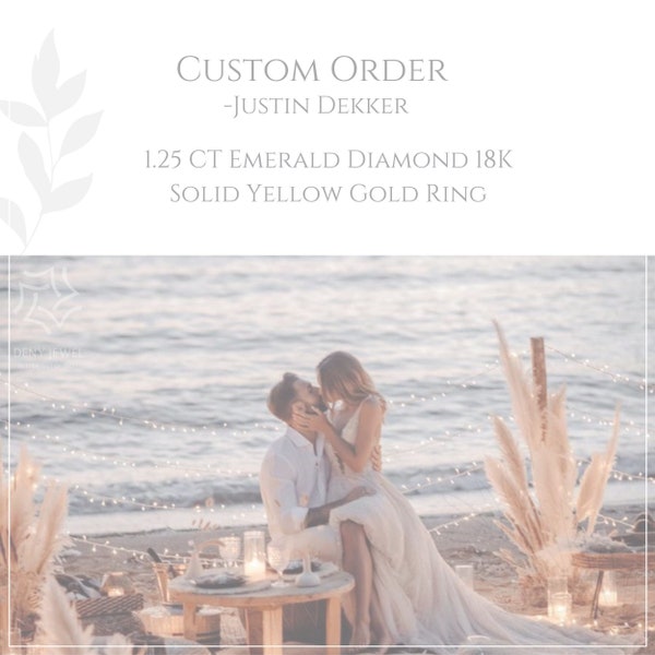 Custom Listing For Justin Dekker | Lab Grown Diamond Ring For Her, Proposal Ring For Girlfriend, 18K Yellow Gold Ring, Emerald Diamond Ring