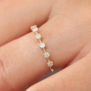 Round Lab Grown Diamond Wedding Band, Half Eternity Round Band, Round Lab Created Diamond Band, Matching Band, Floating Bubble Band
