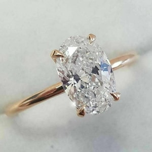 Ovaal geslepen laboratoriumdiamantenring, verborgen halo verlovingsring, 14K massief gouden ring, diamanten verlovingsring voor vrouwen, jubileumcadeau