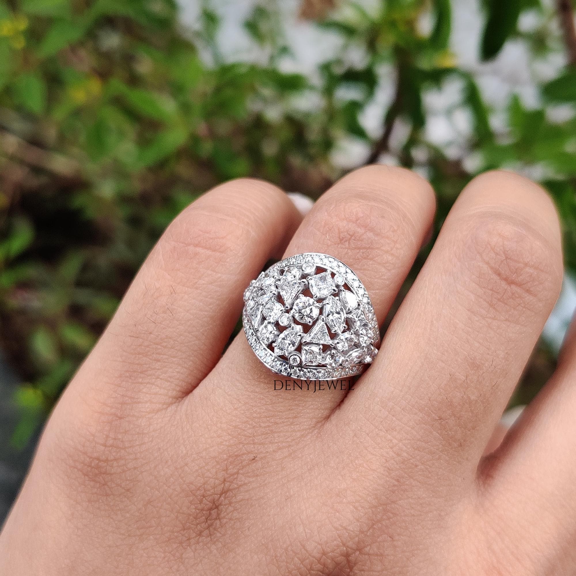 Pinky Signet Ring, Lab Grown Diamond Engagement Ring, Comfort Fit - Main Image