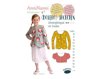 AnniNanni pattern "Bolero-Jäckchen" Sizes: 86 - 152