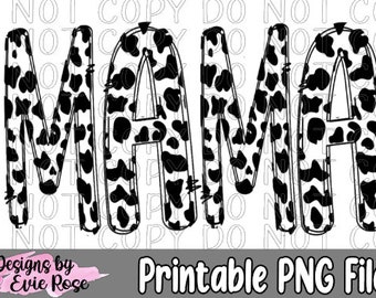 Cow Print Auntie PNG Digital Download | Etsy