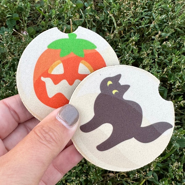 Pumpkin & Cat Sugar Cookie Car Coaster - Pillsbury - Halloween Cookie