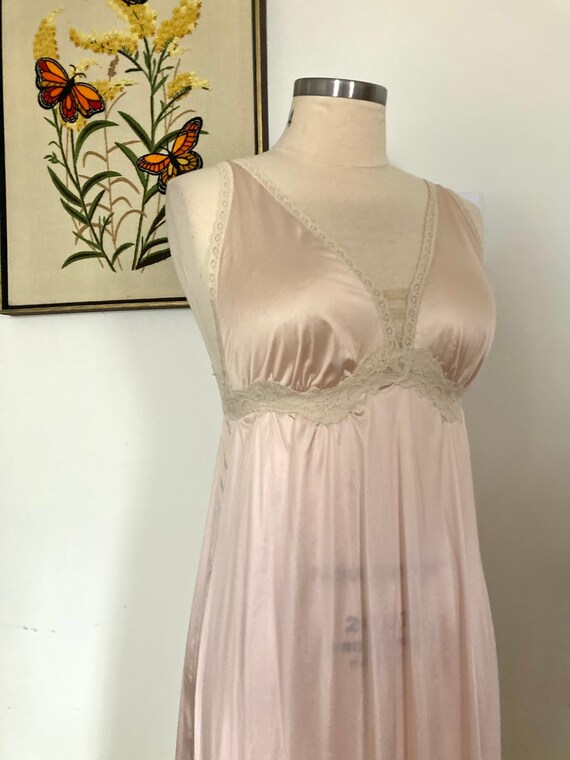 Vintage blush pink halter nightgown