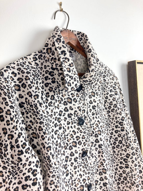 Vintage linen cheetah print jacket