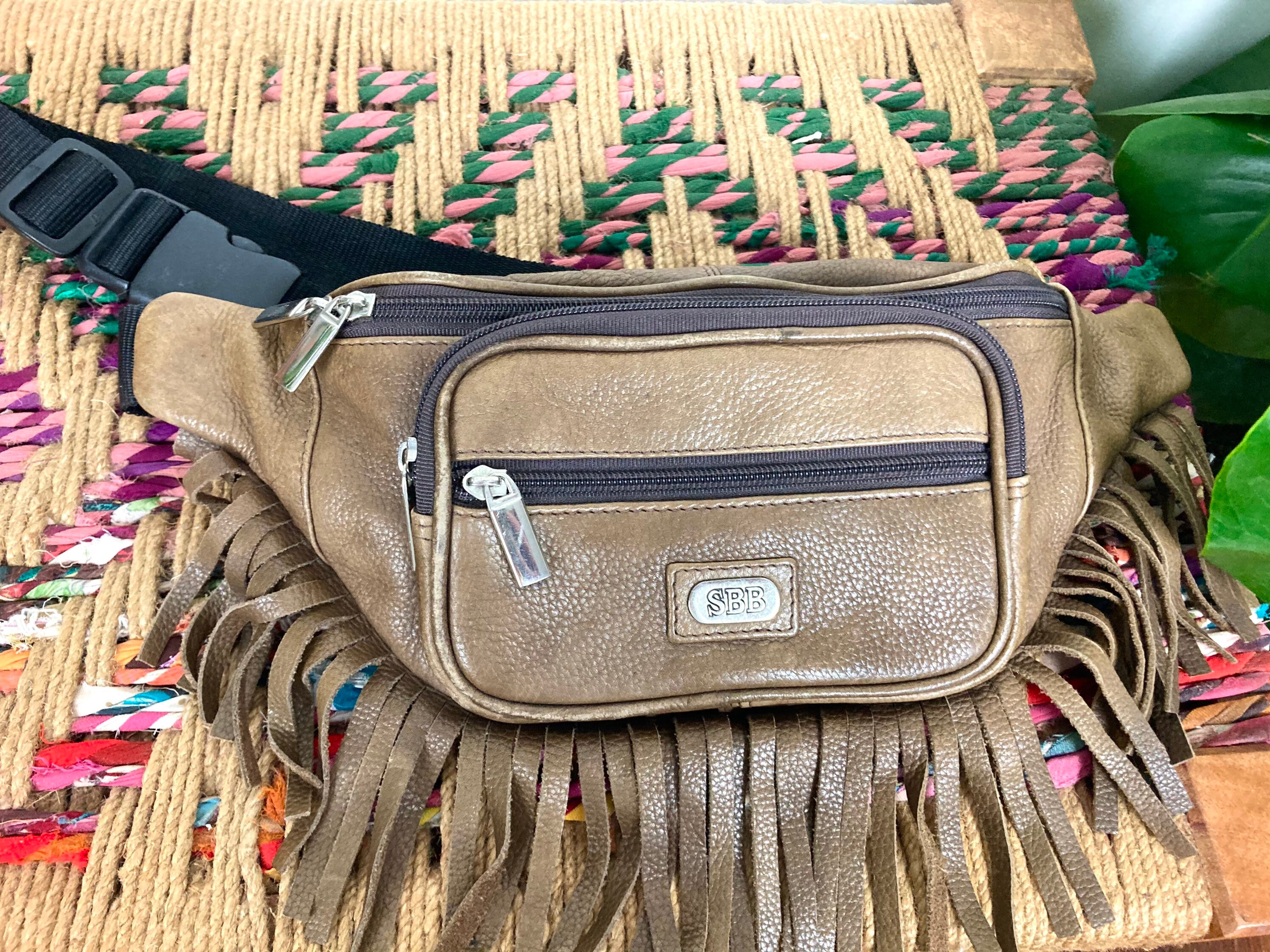 Vintage fringe leather fannypack Etsy