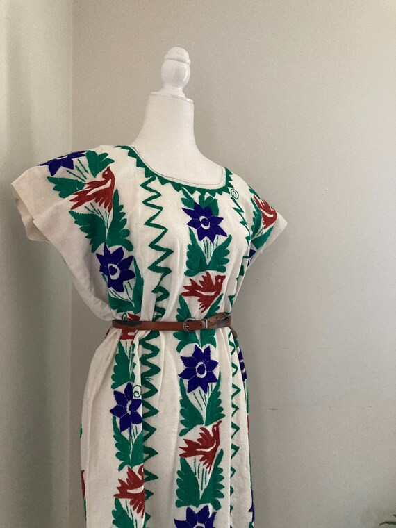 Embroidered Mexican shift dress